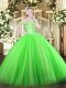 Smart Floor Length Green 15 Quinceanera Dress Off The Shoulder Sleeveless Lace Up
