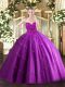 Best Selling Ball Gowns Sweet 16 Dresses Fuchsia Sweetheart Tulle Sleeveless Floor Length Lace Up