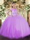 Glamorous Sleeveless Floor Length Beading Zipper Quinceanera Gowns with Lavender