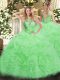 Sleeveless Floor Length Beading Lace Up Quinceanera Dress