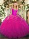 Extravagant Long Sleeves Lace and Ruffles Lace Up Quinceanera Gowns