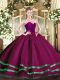 Ball Gowns Sweet 16 Dress Fuchsia Sweetheart Tulle Sleeveless Floor Length Zipper