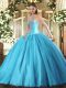Extravagant Sleeveless Lace Up Floor Length Beading Ball Gown Prom Dress
