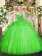 Tulle Lace Up Sweetheart Sleeveless Floor Length Vestidos de Quinceanera Lace