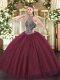 Affordable Sleeveless Lace Up Floor Length Beading Quinceanera Gowns
