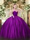 Fashion Sweetheart Sleeveless Zipper Sweet 16 Quinceanera Dress Purple Organza