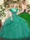 On Sale Sweetheart Sleeveless Lace Up 15th Birthday Dress Turquoise Tulle