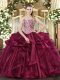 Best Selling Ball Gowns Sweet 16 Quinceanera Dress Wine Red Sweetheart Organza Sleeveless Floor Length Lace Up