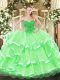 Sleeveless Lace Up Floor Length Lace Quinceanera Gown