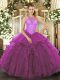 Adorable Sleeveless Lace Up Floor Length Beading and Ruffles Quince Ball Gowns
