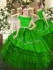 Fantastic Short Sleeves Zipper Floor Length Embroidery and Ruffled Layers 15 Quinceanera Dress