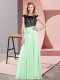 Apple Green Scoop Neckline Lace and Belt Prom Gown Sleeveless Lace Up