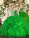 Custom Made Sleeveless Beading and Ruffles Lace Up Quinceanera Dresses