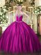 Stunning Sleeveless Beading Lace Up Ball Gown Prom Dress