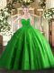Artistic Green Lace Up Quinceanera Dress Appliques Sleeveless Floor Length