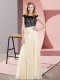 Champagne Lace Up Prom Evening Gown Lace and Belt Sleeveless Floor Length