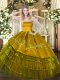 Sleeveless Embroidery and Ruffled Layers Zipper 15 Quinceanera Dress