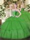 Most Popular Floor Length Ball Gowns Sleeveless Green Vestidos de Quinceanera Lace Up