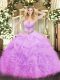 Dynamic Floor Length Lilac Vestidos de Quinceanera Sweetheart Sleeveless Lace Up