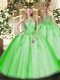 Luxurious Lace and Appliques Quinceanera Gown Lace Up Sleeveless Floor Length