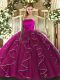Shining Sleeveless Lace Up Floor Length Ruffles Quinceanera Gown