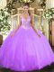 Cute Sleeveless Beading Lace Up Quinceanera Gowns