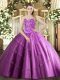 Smart Tulle Sleeveless Floor Length 15th Birthday Dress and Beading and Appliques
