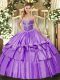 Sleeveless Beading and Ruffled Layers Lace Up 15 Quinceanera Dress