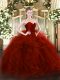 Dynamic Sweetheart Sleeveless Zipper Quince Ball Gowns Wine Red Tulle
