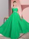 Romantic Floor Length Empire Sleeveless Green Dress for Prom Clasp Handle