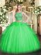Ideal Two Pieces Scoop Sleeveless Tulle Floor Length Lace Up Beading and Ruffles Sweet 16 Dresses