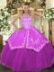 Gorgeous Sleeveless Beading and Embroidery Lace Up Quinceanera Gown