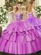 Affordable Sleeveless Beading and Ruffled Layers Lace Up Vestidos de Quinceanera