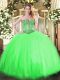 Sexy Ball Gowns Beading Quinceanera Gowns Lace Up Tulle Sleeveless Floor Length