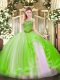 Ball Gowns Tulle Strapless Sleeveless Beading and Ruffles Floor Length Lace Up Quinceanera Dresses