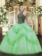 Spectacular Halter Top Neckline Beading and Appliques Quinceanera Gown Sleeveless Lace Up