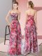 New Style Sweetheart Sleeveless Prom Dress Floor Length Pattern Multi-color Chiffon