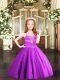 Exquisite Fuchsia Spaghetti Straps Lace Up Beading Pageant Dresses Sleeveless