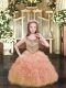 Ball Gowns Little Girls Pageant Dress Orange Scoop Organza Sleeveless Floor Length Lace Up
