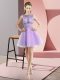 Charming Mini Length Lavender Homecoming Dress Bateau Sleeveless Zipper