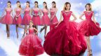 Attractive Scoop Sleeveless Quinceanera Gown Floor Length Beading Hot Pink Organza