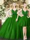 Beautiful Dark Green Sleeveless Floor Length Ruching Lace Up Quinceanera Dress