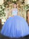 Scoop Sleeveless Tulle Quinceanera Gown Lace Zipper