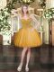 Simple Gold Prom Dresses Prom and Party with Beading and Ruffles Sweetheart Sleeveless Lace Up