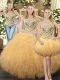 Pretty Ball Gowns Ball Gown Prom Dress Champagne Sweetheart Tulle Sleeveless Floor Length Lace Up