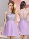 High Quality Sleeveless Zipper Mini Length Beading Prom Gown