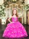 Gorgeous Floor Length Hot Pink Pageant Dress for Womens Spaghetti Straps Sleeveless Lace Up