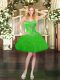 Green Ball Gowns Beading and Ruffles and Pick Ups Dress for Prom Lace Up Organza Sleeveless Mini Length