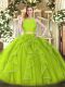 Admirable Sleeveless Zipper Floor Length Lace and Ruffles 15th Birthday Dress