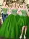 Latest Dark Green Lace Up Quince Ball Gowns Beading Sleeveless Floor Length